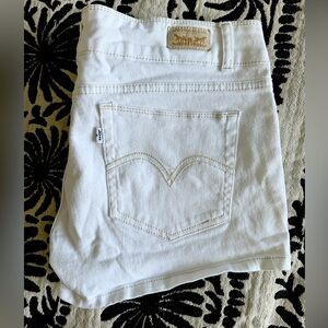 Levi's Vintage White Denim Shorty Shorts